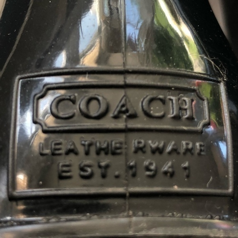 Coach black shiny rain boots Size 7 - Picture 6 of 12